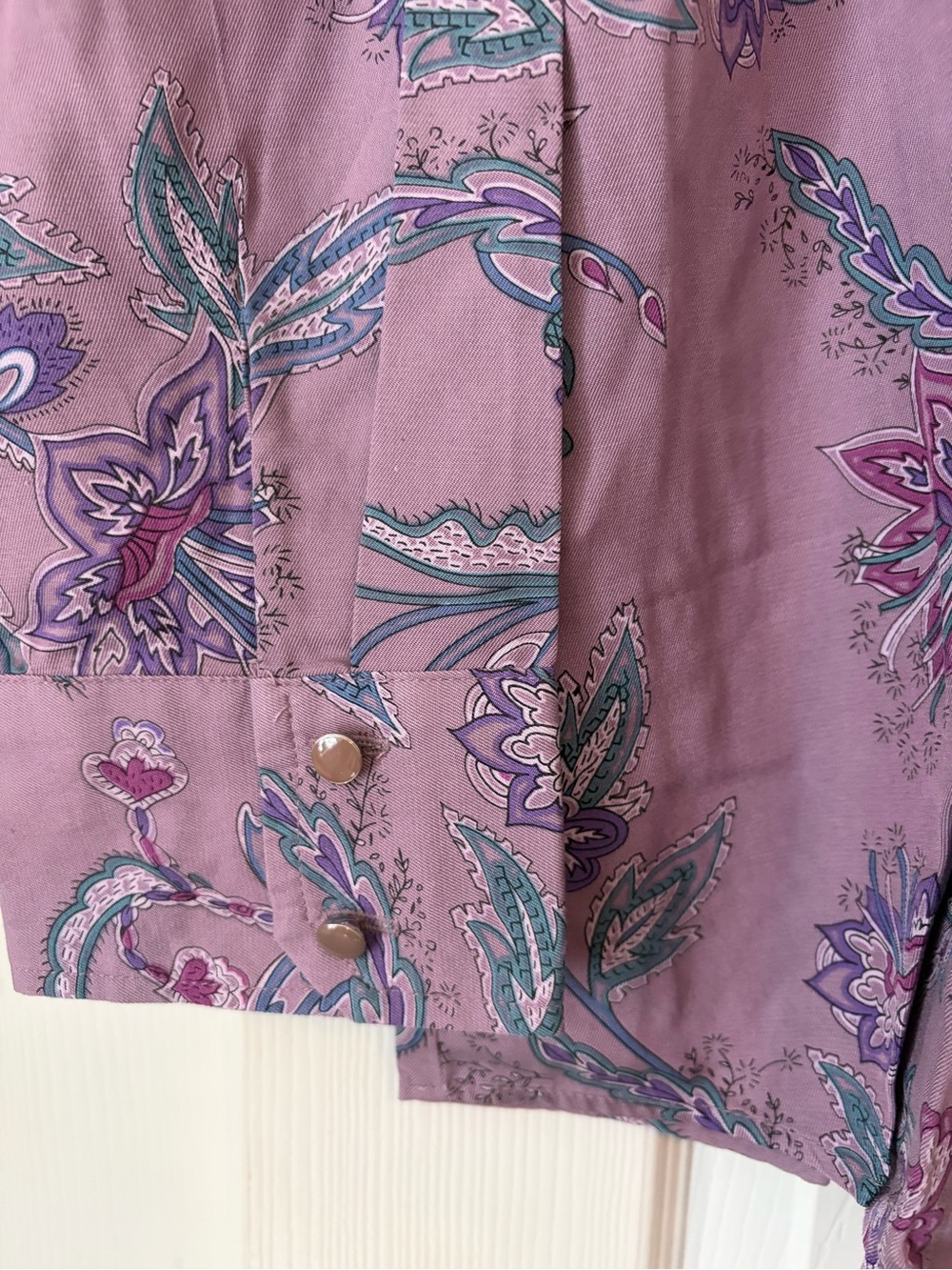 NWT WinterSilks Lavender Paisley Button-Up Blouse size 2X - Picture 2 of 5
